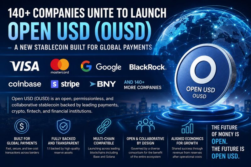 DawentsIT: 140 Financial Giants Including Visa, Mastercard, BlackRock, Coinbase, And American Express Launch New Open USD ($OUSD) Stablecoin